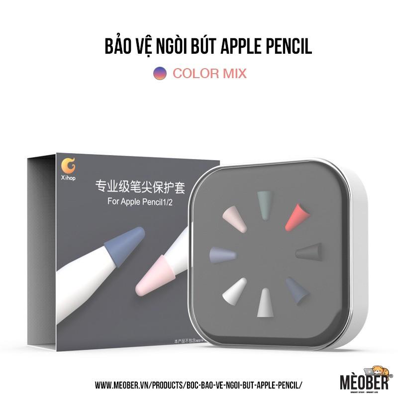 Bọc bảo vệ ngòi bút Apple Pencil thế hệ 1 và 2, chống mòn, chống trượt, silicon cao cấp (8 màu)