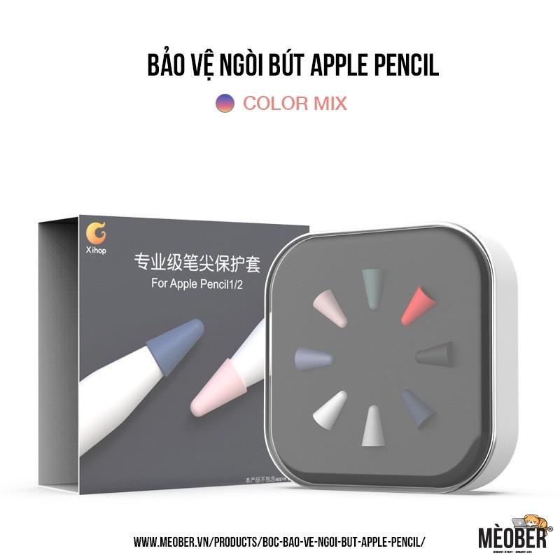 Bọc bảo vệ cho ngòi bút Apple Pencil thế hệ 1 và 2, chống mòn, chống trượt, silicon cao cấp