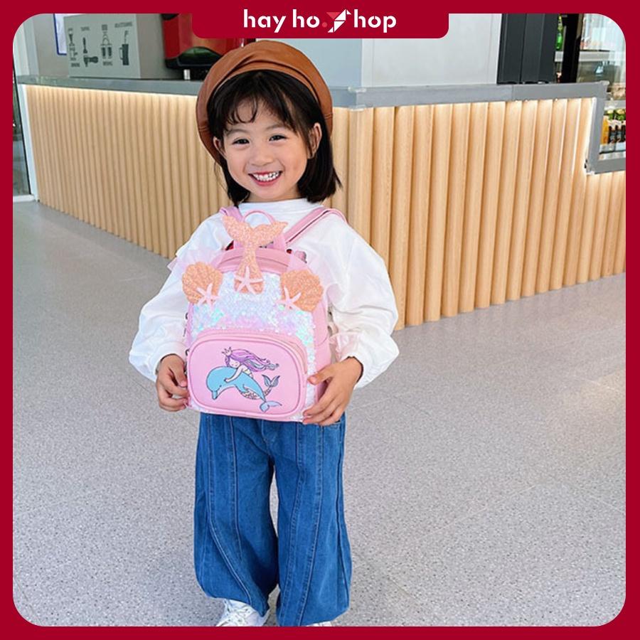 Balo sequins Nàng Tiên Cá - balo cho trẻ em mẫu giáo với hình nàng tiên cá nhỏ nhắn và dễ thương, có 3 màu sắc đẹp mắt