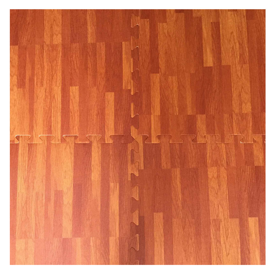 Bộ 4 tấm Thảm xốp chống trơn trượt Thoại Tân Thành hình vân gỗ đậm