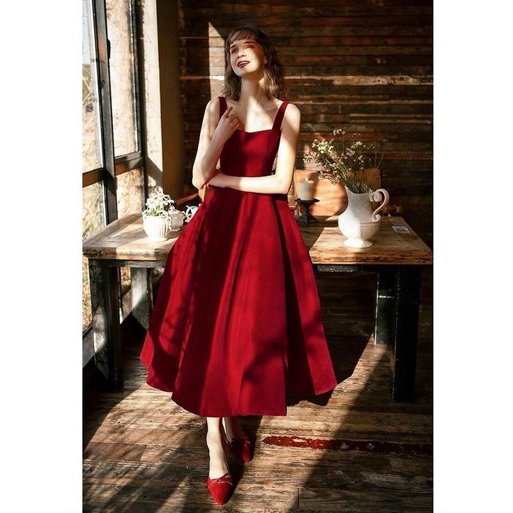 ĐẦM ĐỎ TÙNG XÒE XẾP LI 2 DÂY