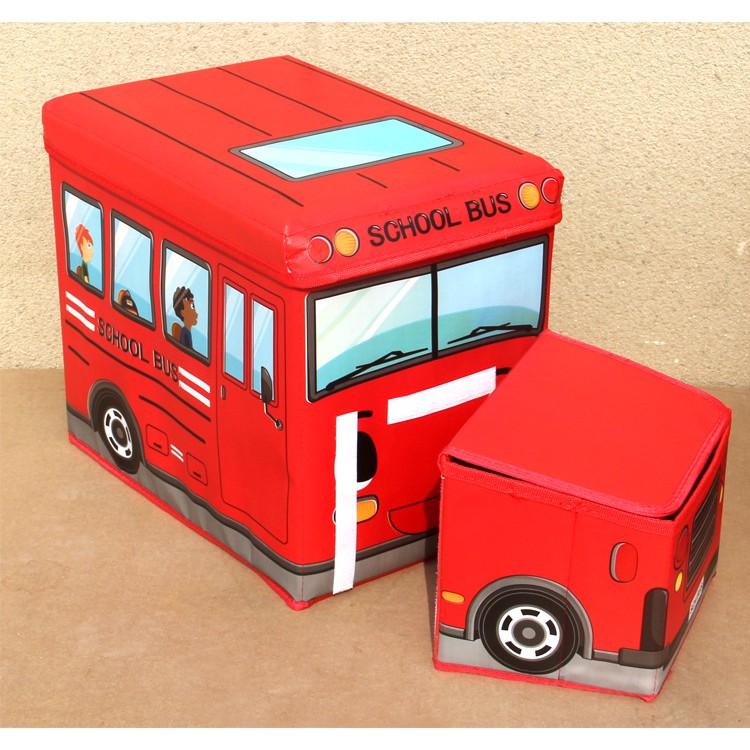 Thùng Đựng Đồ Chơi Ghế Hộp Đựng Đồ 3D SchoolBus