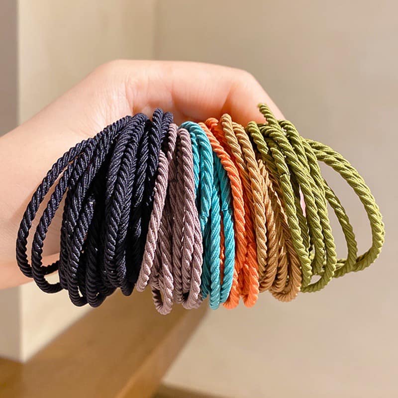 ỐNG 100 CHUN BUỘC TÓC XOẮN MÀU SẮC CHO NỮ