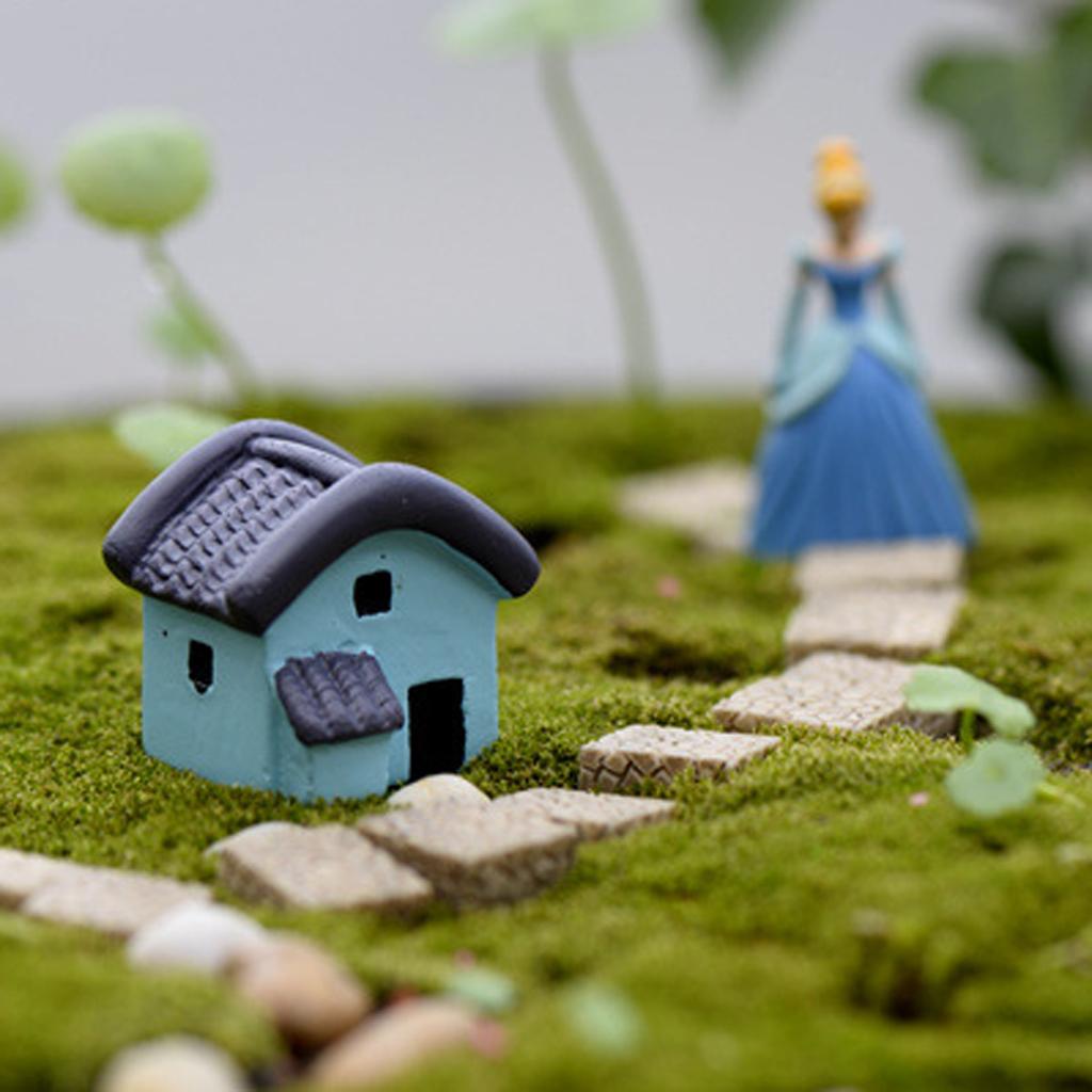 Set Of 2pcs Small House Micro Landscape Craft