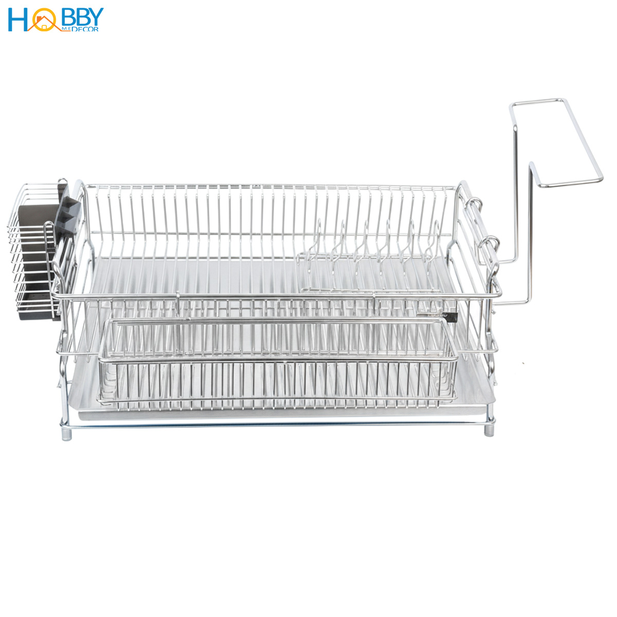 Kệ chén đa năng 1 tầng có khay hứng nước inox 304 Hobby home decor KC10