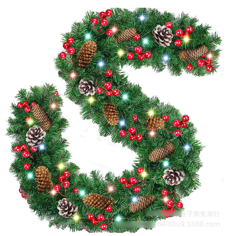 Dây Lá Thông Gắn Đèn B15 Trang Trí Giáng Sinh Noel