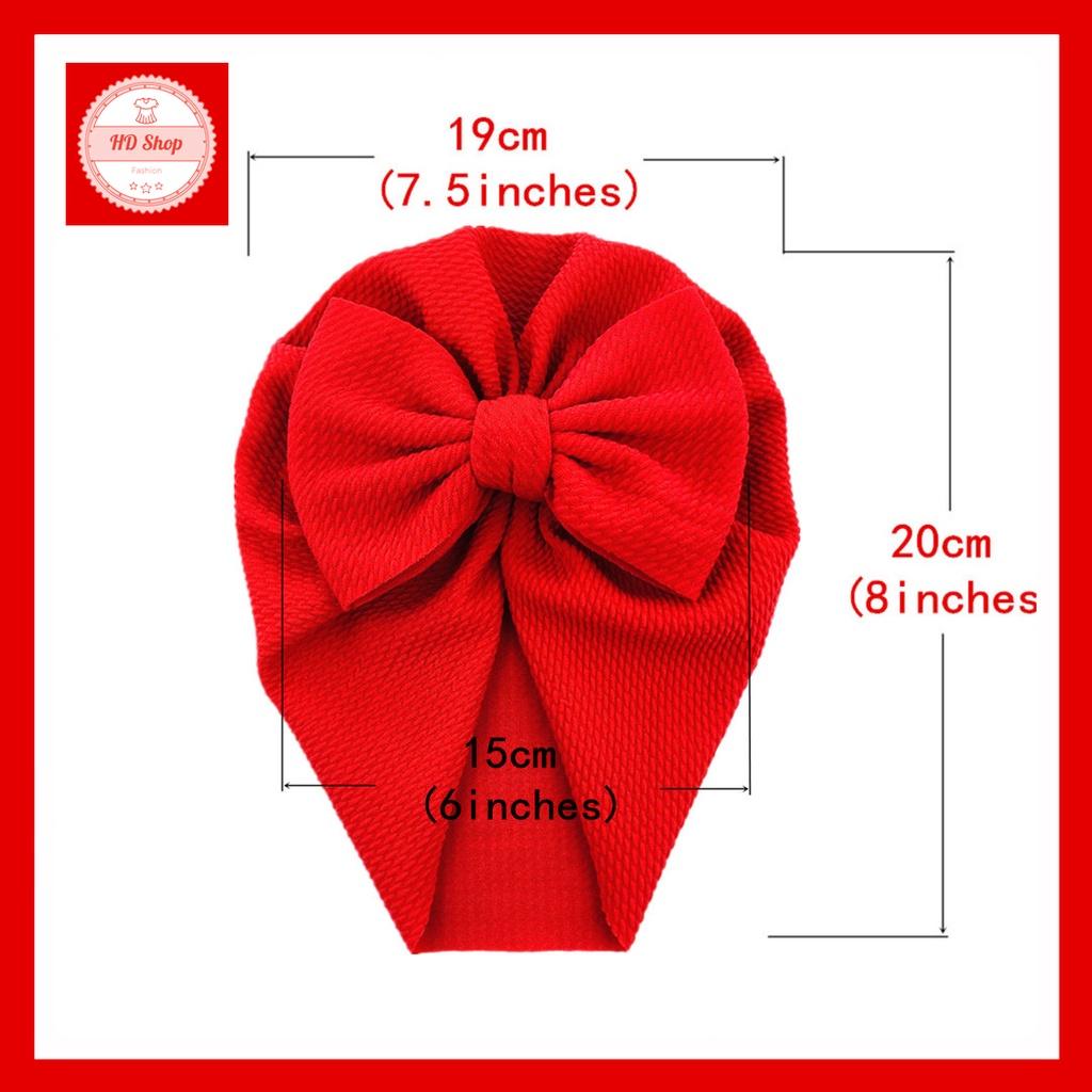 Turban cho bé gái sơ sinh, băng đô nơ thun mềm mại co giãn vừa phải