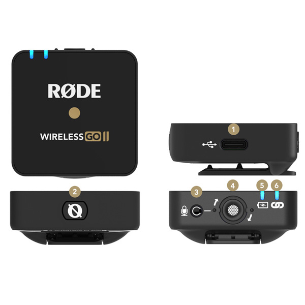 Rode wireless go II – Micro thu âm không dây 2 đầu thu - Hàng chính hãng