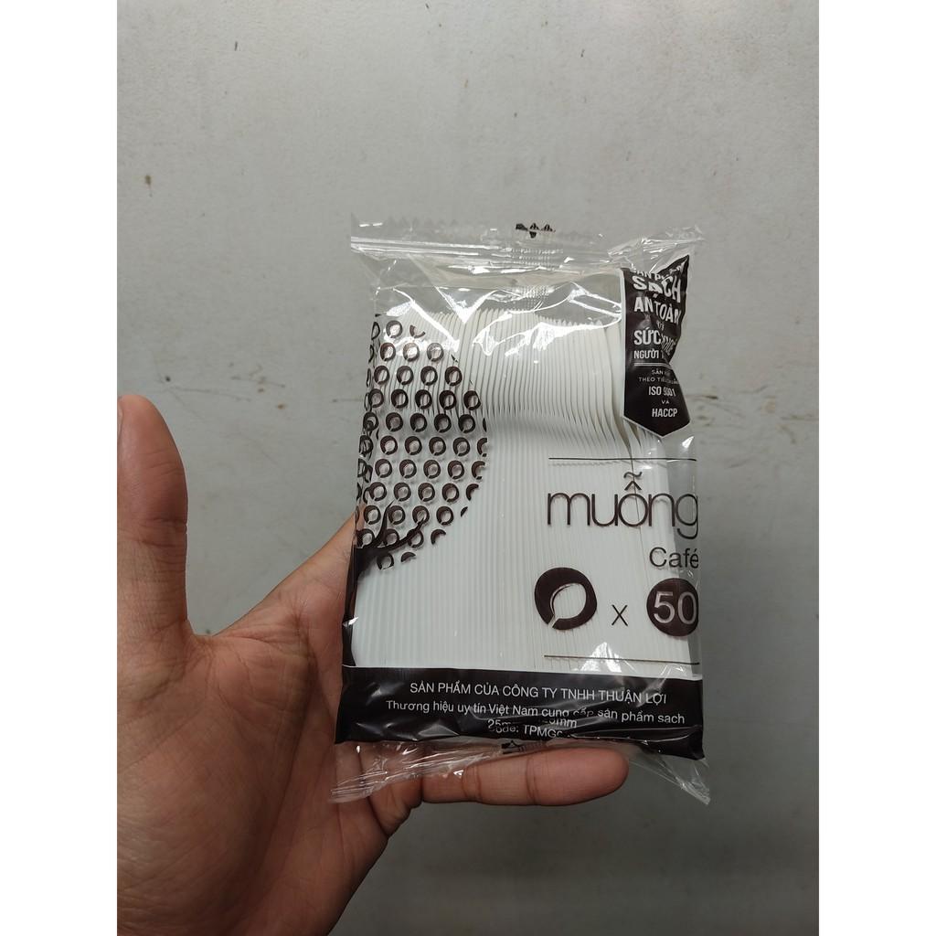 03 gói 50 muỗng nhựa tiện lợi cao cấp Thuận Lợi - Muỗng cafe dùng một lần giá rẻ