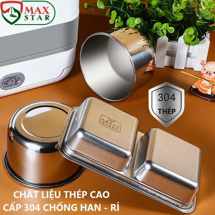 Hộp đựng cơm giữ nhiệt cắm điện inox 2 tầng 4 ngăn Cặp lồng giữ nhiệt cắm điện chính hãng