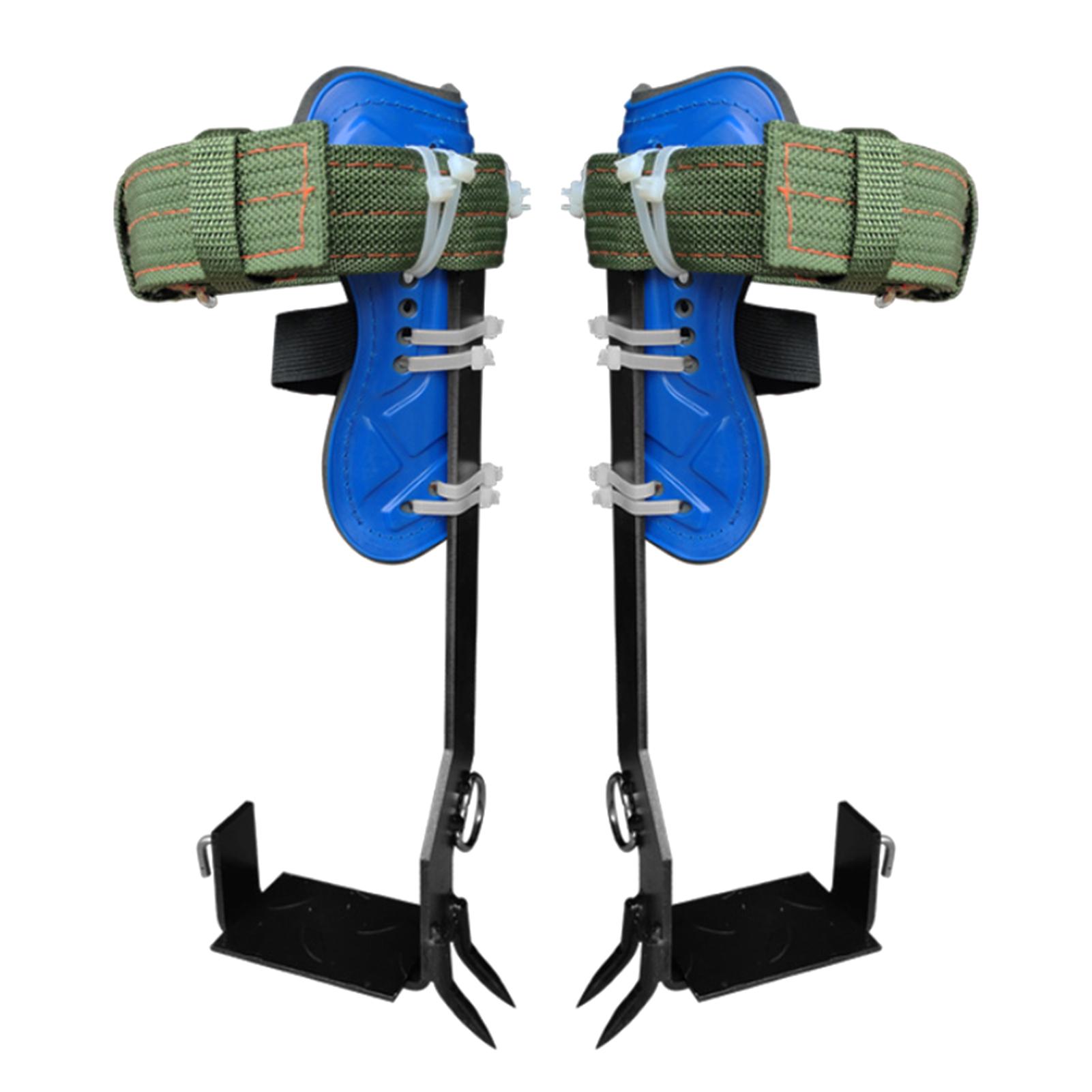 2 Gears Tree Climbing Spikes Set Adjustable Safety Belt Straps Rope Stainless Steel Tree Pole Climbing Shoes Tool