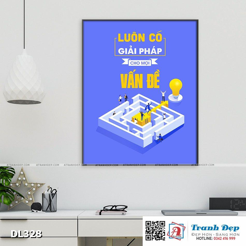 Tranh động lực trang trí phòng làm việc - Luôn có giải pháp cho mọi vấn đề - DL328