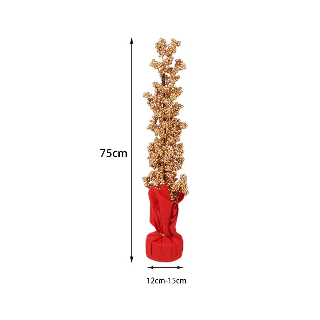 2pcs Chinese New Year Artificial Flower Money Tree Bonsai for Home Festival