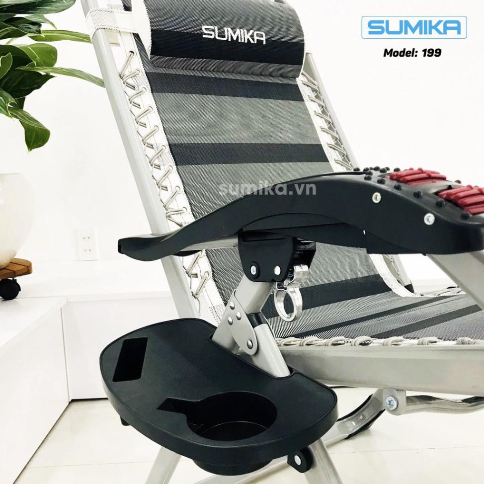 Ghế xếp, ghế gấp gọn thư giãn có lăn tay massage SUMIKA 199 - Mẫu mới nhất 2020, khung thép vuông sơn tĩnh điện cao cấp