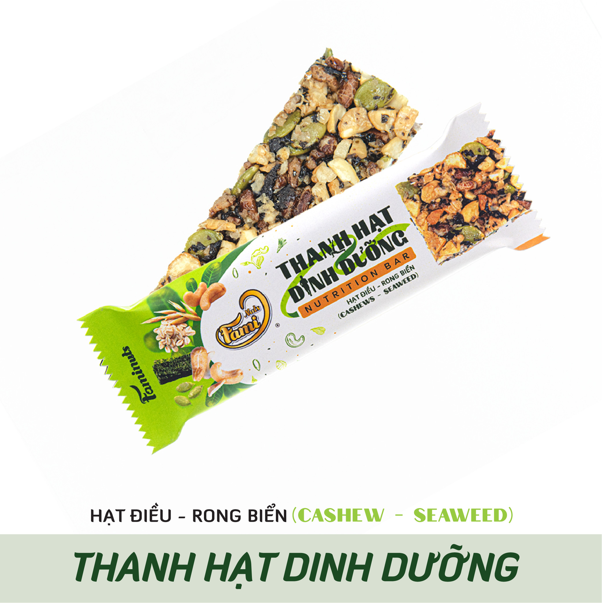 Thanh Hạt Dinh Dưỡng Vị Hạt Điều &amp; Rong Biển Faminuts - Thanh Ngũ Cốc Ăn Kiêng Giảm Cân