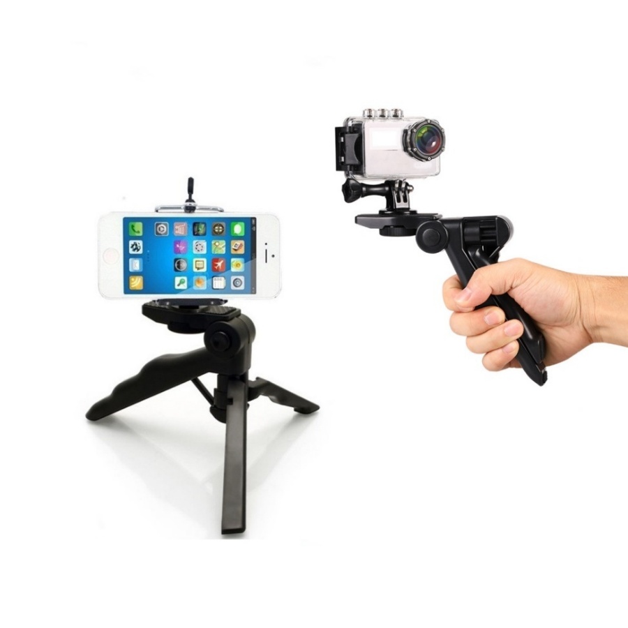 Tripod giá đỡ 3 chân mini đa năng hỗ trợ tay cầm, để bàn cho điện thoại, gopro 