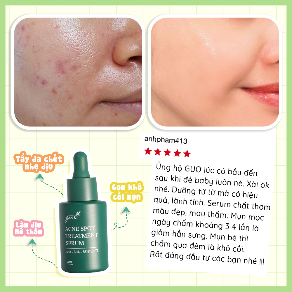 Bộ đôi serum mờ thâm mụn GUO 30ml - [97% feedback khách tin dùng hiệu quả]