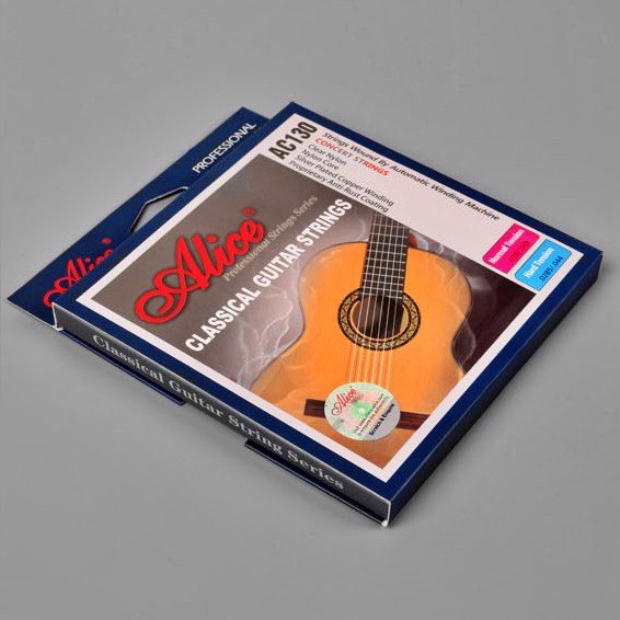 Bộ dây đàn Guitar Classic/ Classical Guitar String Set - Alice AC130 - Clear Nylon Plain String, Silver Plated Copper Alloy Winding, Anti-Rust Coating - Hàng chính hãng