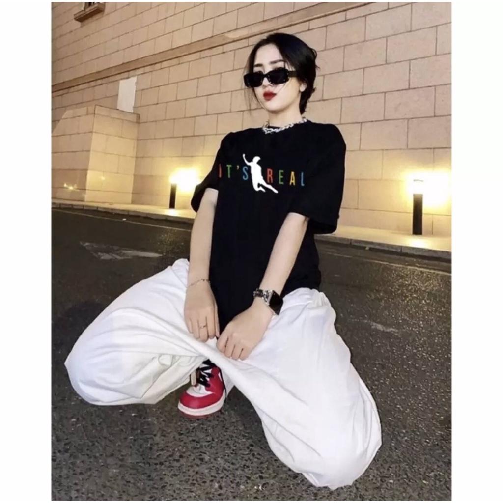Áo thun tay lỡ nam nữ, áo phông Unisex form rộng chất vải cotton mát mịn thấm hút mồ hôi in hình ITiS-REAL