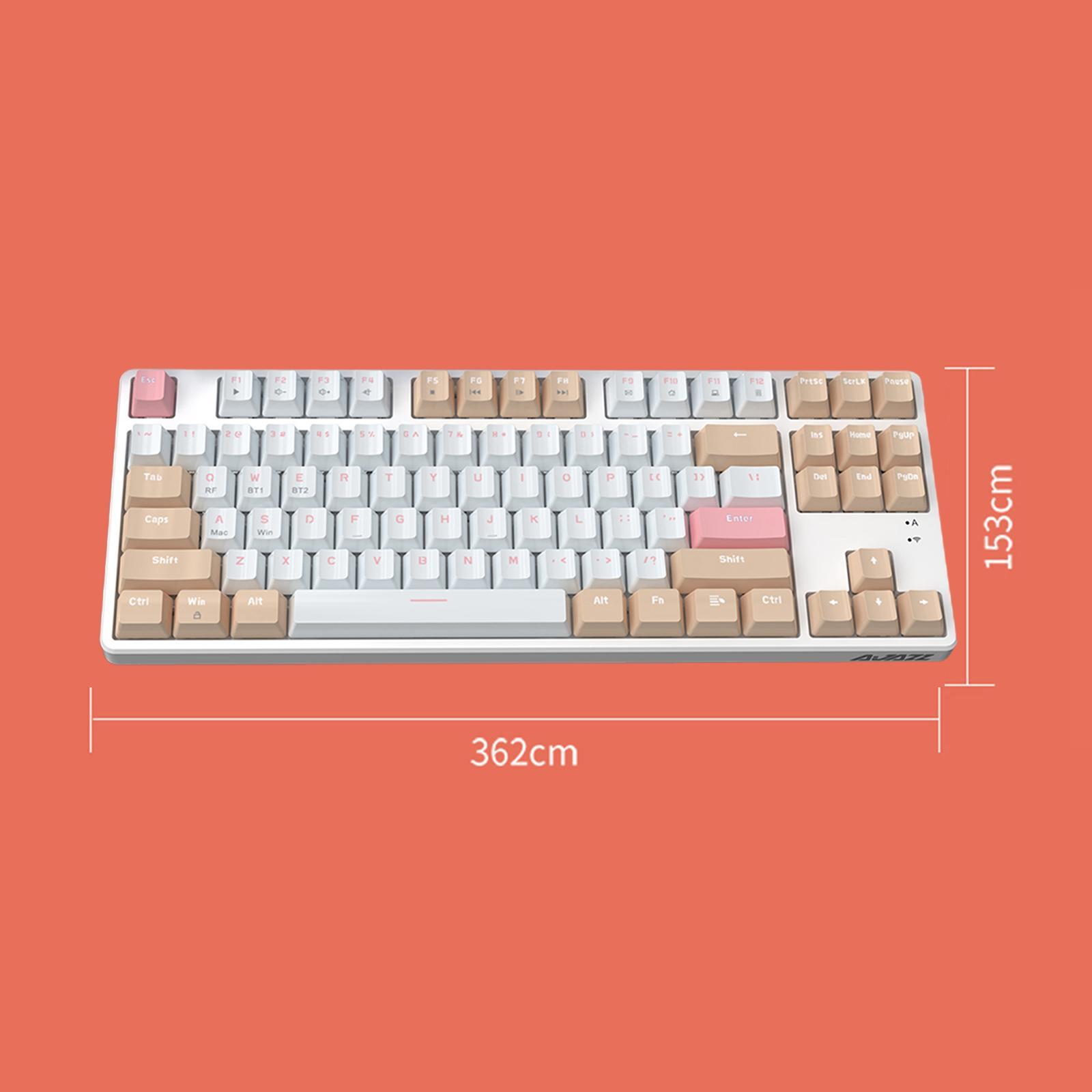 AK871 Mechanical Keyboard with A TKL Layout 87 Keys Wireless Office Keyboard