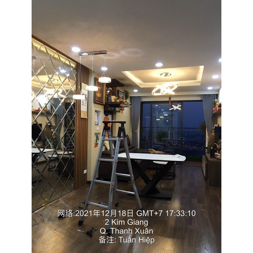 Đèn chùm thả trần pha lê 3 vòng bản 5cm decor phòng khách,ngủ,bếp kích thước lớn,có điều khiển từ xa 3 chế độ ánh sáng