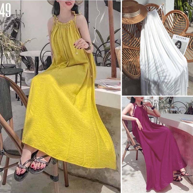 Đầm maxi dự tiệc hoặc đi biển cao cấp Màu Sắc Nhã Nhặn Thật Sự Phù Hợp Để Đi Biển , Đi Chơi,Free Size Dưới 65kg