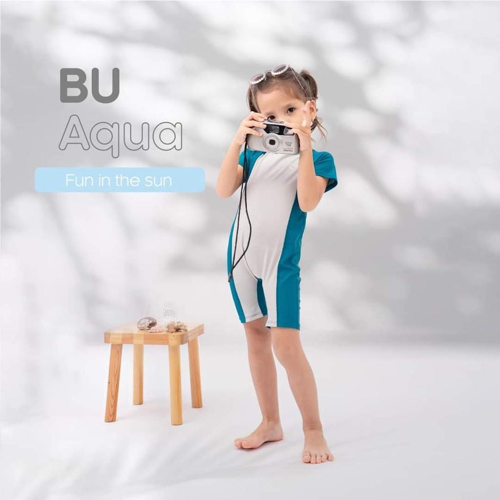 Bộ bơi liền ngắn tay Bu baby cho bé 6 tháng đến 4 tuổi - Hồng