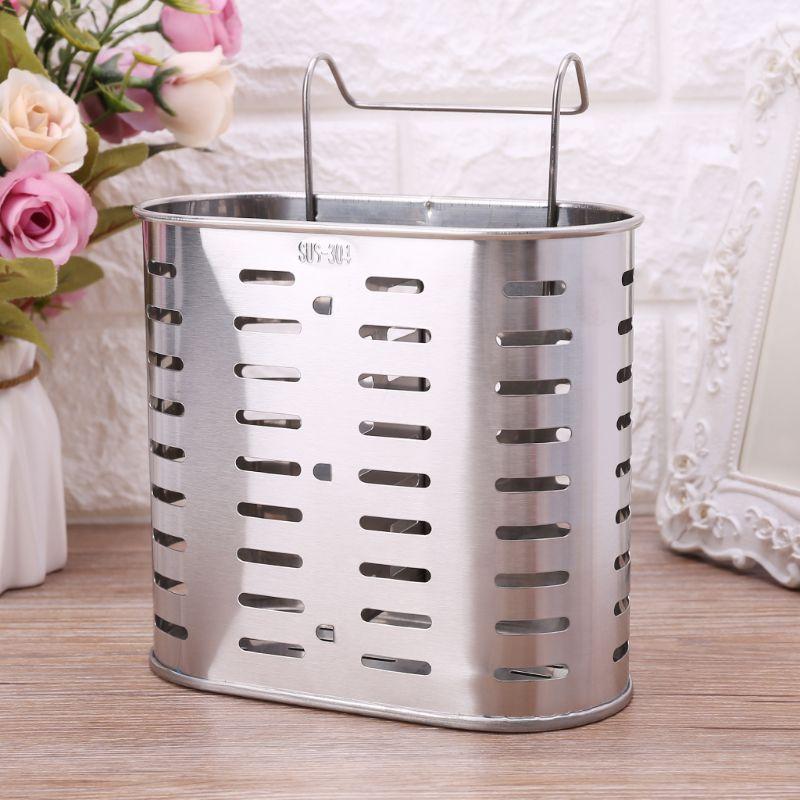 Thép Không Gỉ 304 Treo Dao Kéo Giá Đỡ Điện Muỗng Nĩa Đũa Giỏ Chứa Đồ Giá Treo Nhà Bếp Phụ Kiện Dụng Cụ Tổ Chức