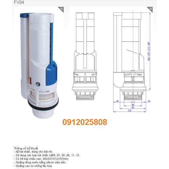 FV04 - Cây xả, cột xả bồn cầu 2 nhấn két rời