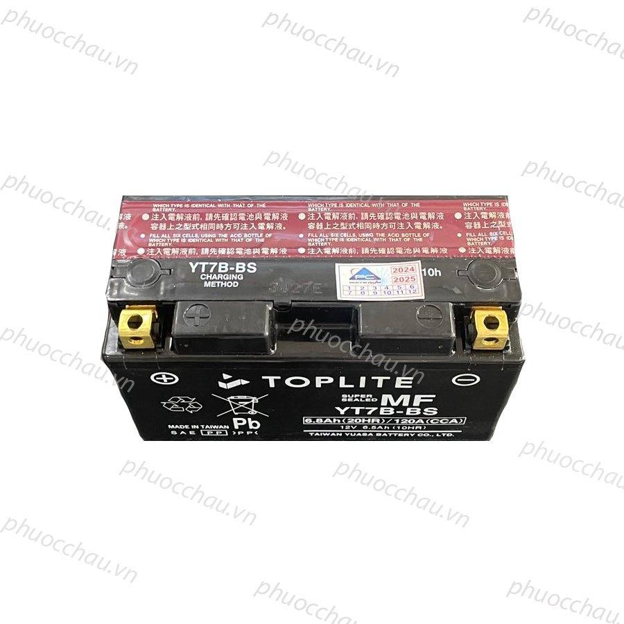 Ắc quy xe moto Toplite YT7B-BS 12V - 6.5AH, dùng cho Yamaha BWS 125 (Zuma, MBK Booster)