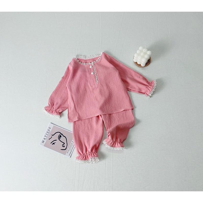 Bộ dài tay mặc nhà cho bé gái 8-23kg