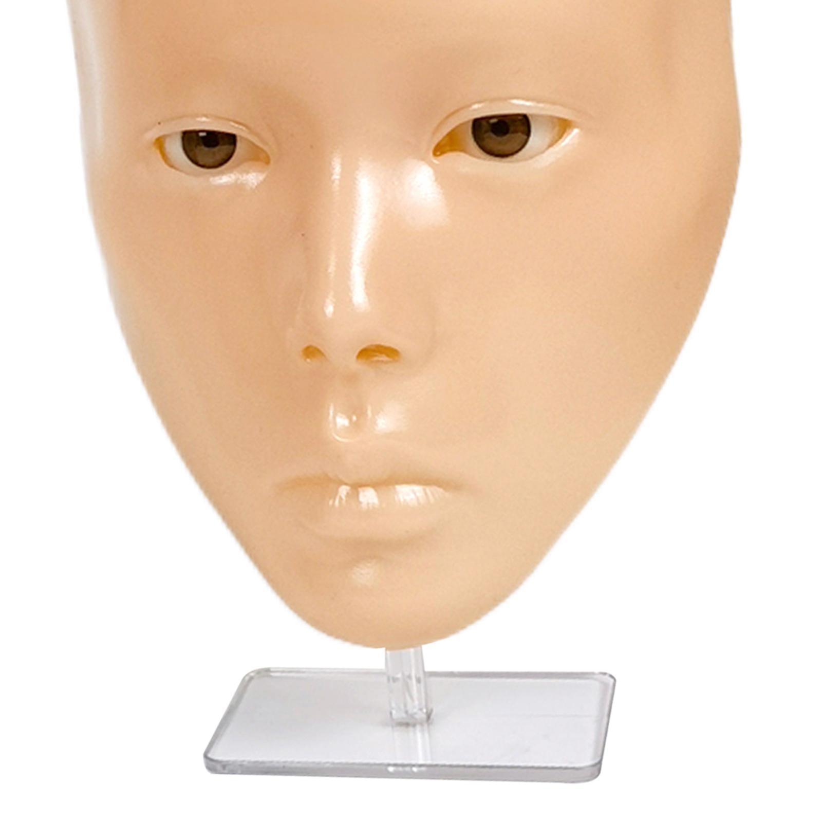 Reusable Makeup Practice Face Realistic Flexible Mannequin Head 5D Silicone for Cosmetology Permanent Makeup Artists Beginners Salon Home