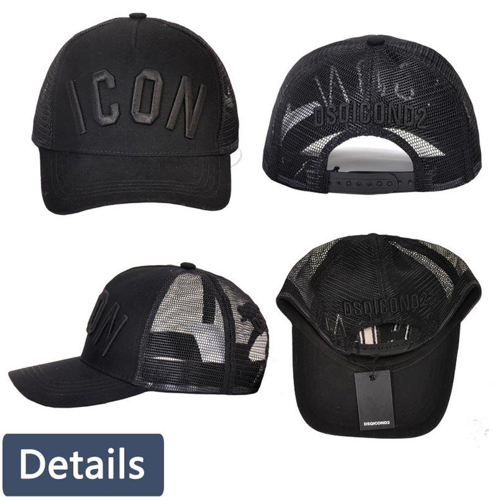 DSQICOND2 Cotton Mùa Hè Nón Lưỡi Trai Nam Nữ Thêu Biểu Tượng Đen Bố Nón Hip Hop DSQ Trucker Cap Hombre Gorras casquette
