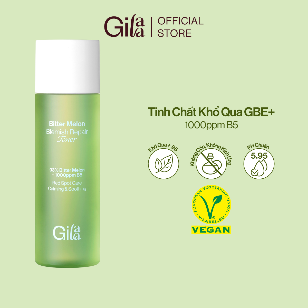 Nước Cân Bằng Khổ Qua + B5 Gilaa Blemish Repair giúp Điều Tiết Dầu Thừa Giảm Mụn140ml