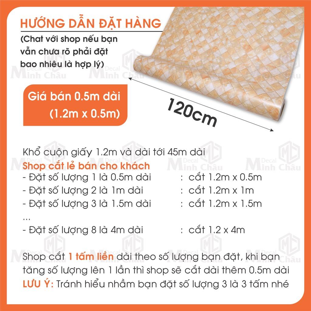 Decal dán bếp - Giấy dán tường giả vân đá 3D chịu nhiệt, chống nước, chống dầu mỡ dễ dàng lau chùi - Minh châu decal