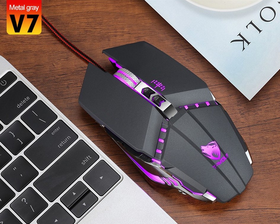 Chuột Gaming Game Thủ Có Dây T-Wolf V7- Chuột Led Máy Tính Chơi Game - Hàng Chính Hãng