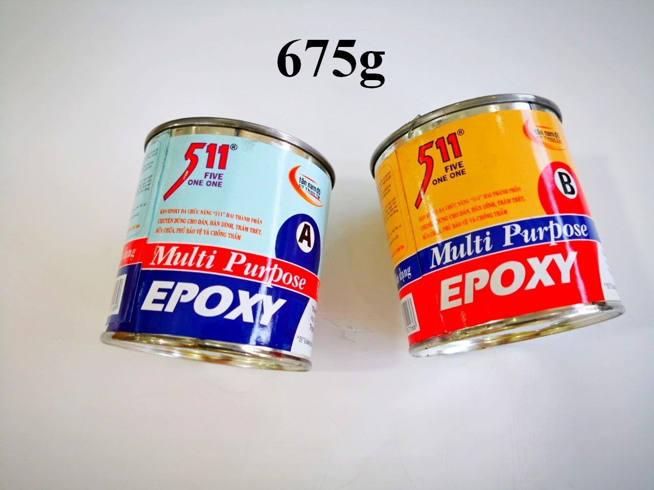 Bộ Keo AB Epoxy 511 dùng trong Công Nghiệp tàu biển, xây dựng và dân dụng bộ 675g - 1kg3