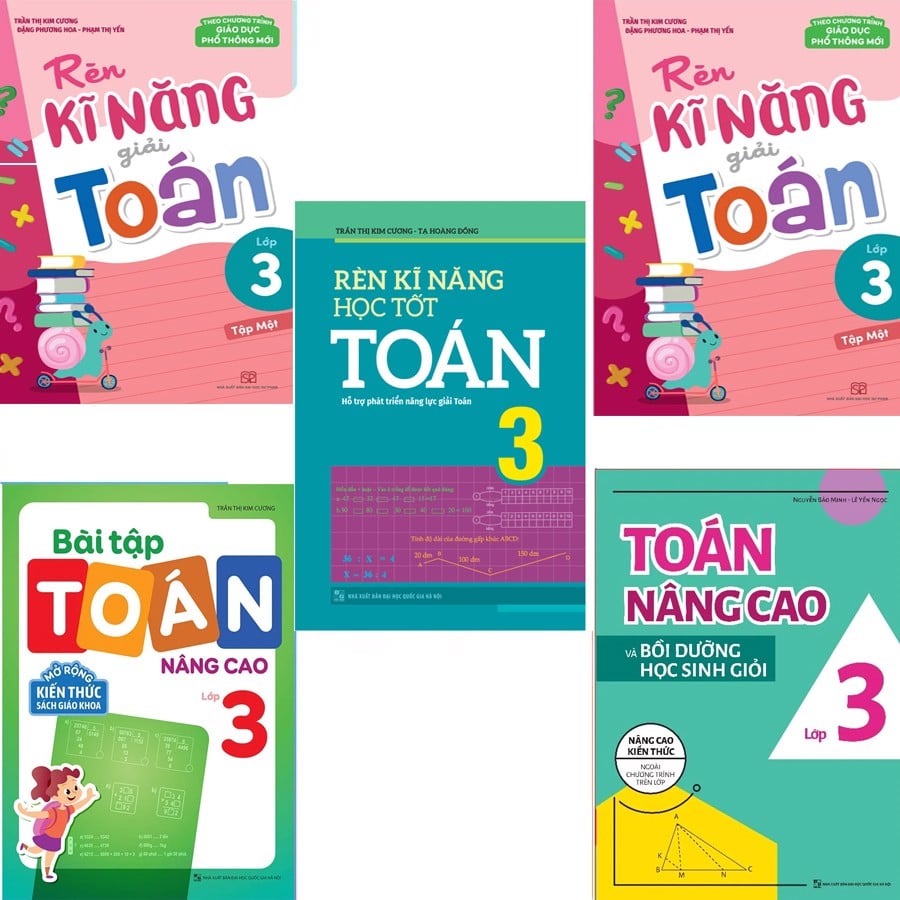 Sách: Combo 5 Cuốn Lớp 3: Toán Nâng Cao + Rèn Kĩ Năng Học Tốt Toán