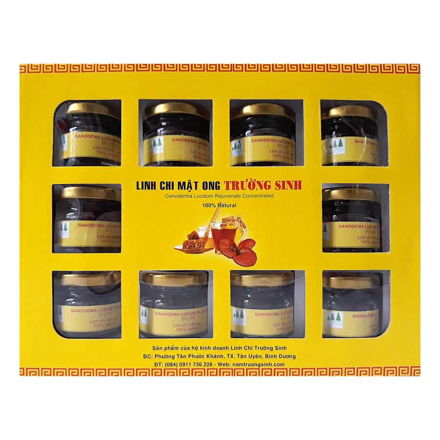 Hộp Quà Tết Linh Chi Mật Ong Trường Sinh 