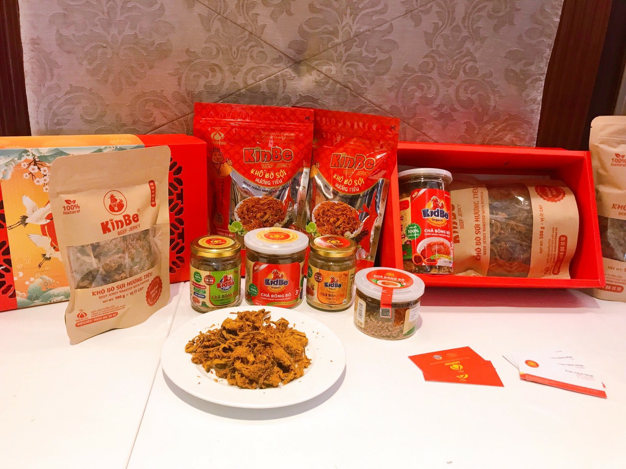 Khô Bò Sợi Hương Tiêu nhãn hiệu KINBE BEEF JERKY, khô bò sạch sợi mềm vị ít cay, ĐẶC SẢN TRỨ DANH ĐÀ NẴNG