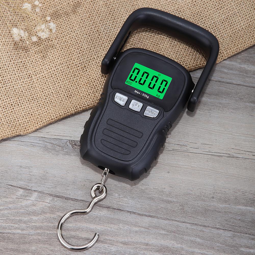 Mini Digital Display with Green Backlight 50kg Portable Weight Hook Lifting Scale Industrial Electronic Crane Scales 5 Units Switchable