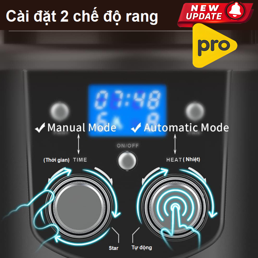 Máy rang hạt cà phê công nghệ gia nhiệt không khí thương hiệu Mỹ cao cấp Cafemasy CCR-305D - Hàng Nhập Khẩu