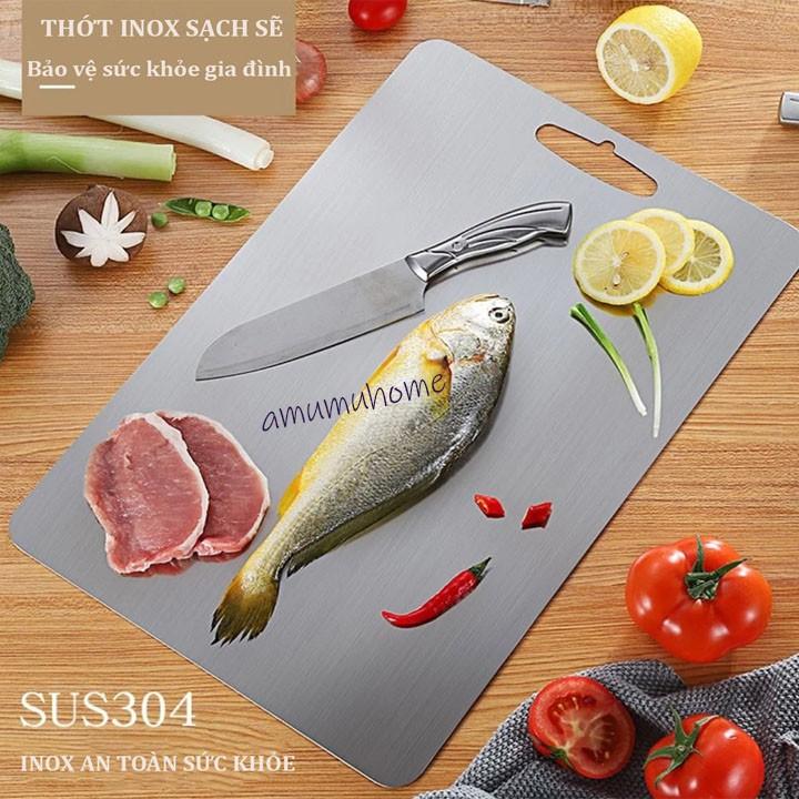 Thớt inox 304 cao cấp chống rỉ sét size 29x20 cm