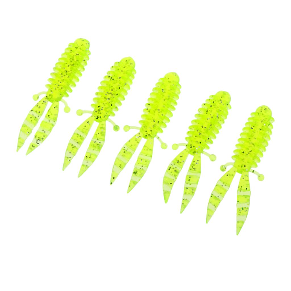 5 Pieces Bionic Soft Bubble Shrimp Artificial Fishing Baits Set