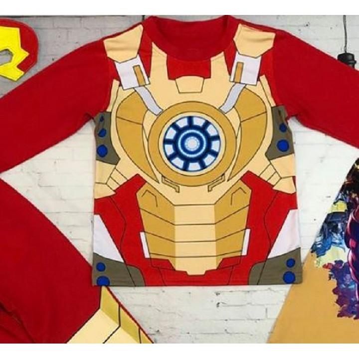 Quần áo người sắt Ironman 3D dài tay bé từ 12kg đến 45kg