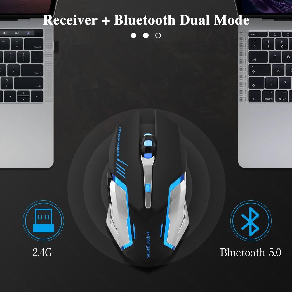 Chuột chơi game GOOJODOQ không dây 1600 DPI 2.4G sạc lại cổng USB
