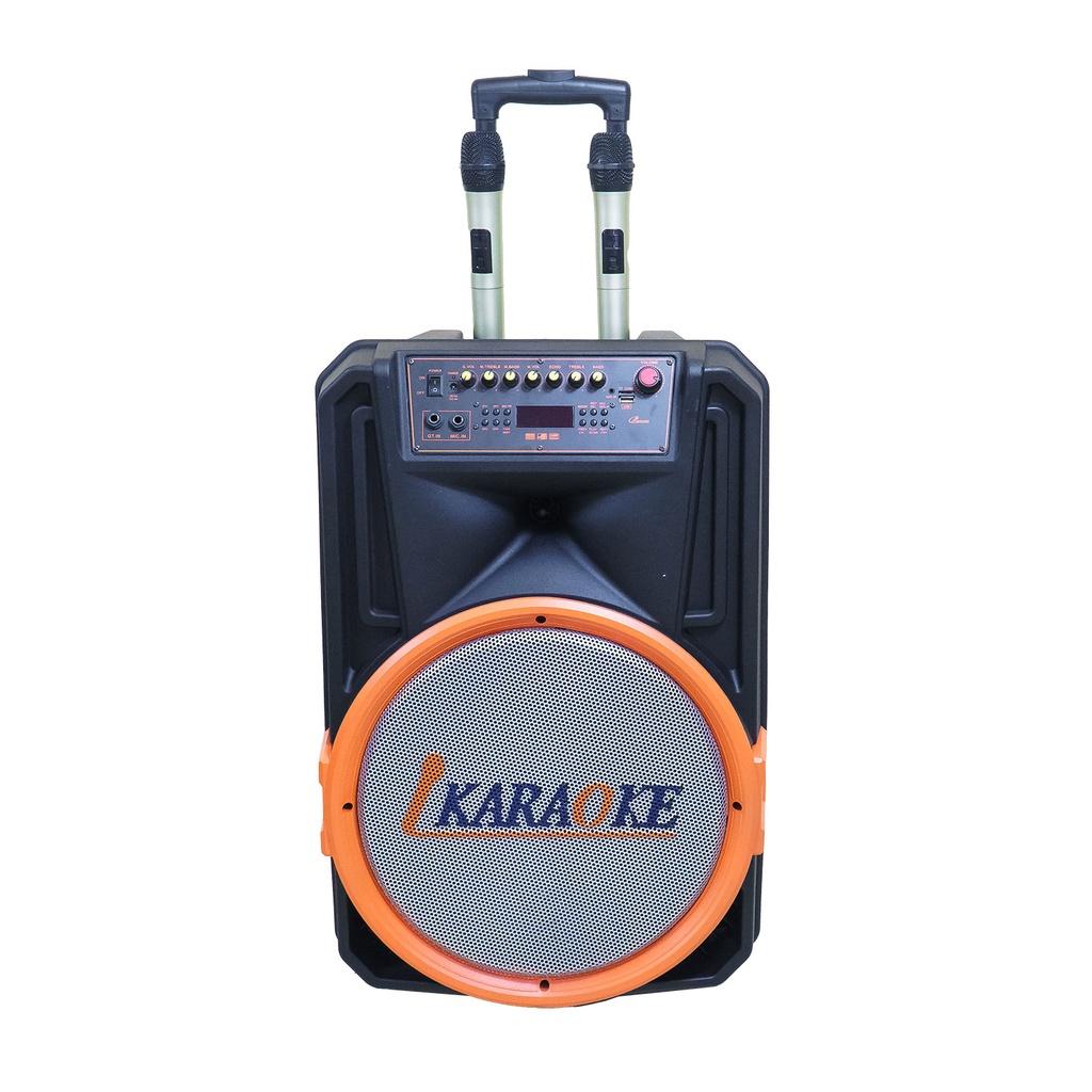 Loa kéo 4 tấc hát karaoke Ladomax V-S1533 công suất 30W – 80W, kèm 2 micro không dây