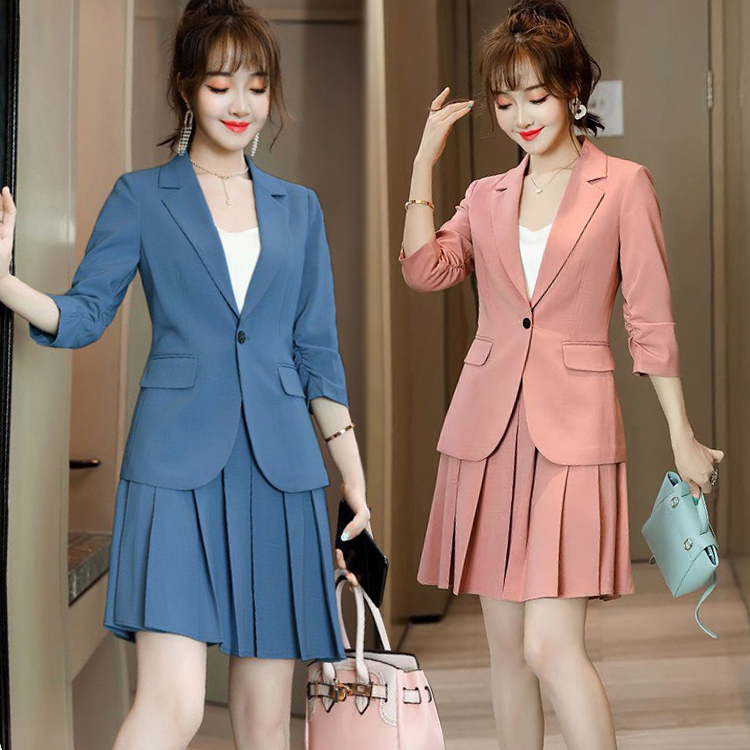 Bộ vest tay lỡ váy xếp ly 3 món