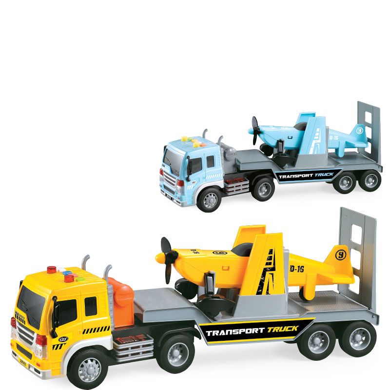 Đồ Chơi VECTO Xe Tải Chở Máy Bay Thể Thao  Có Đèn Và Âm Thanh Vàng VT571J/YE