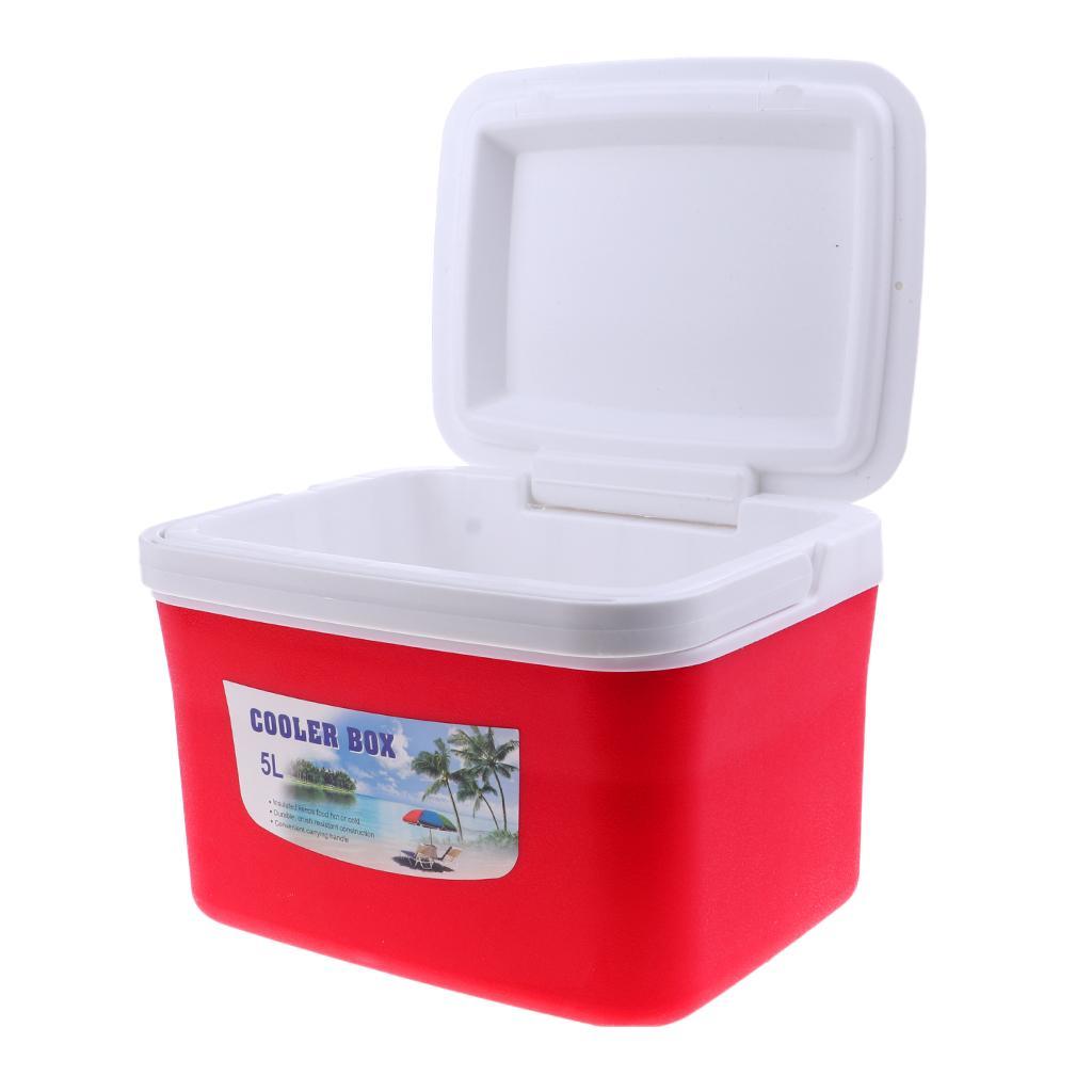 Camping Outdoor Picnic Drinks Food Cooler Box Car Ice Bucket with Handle 5L/13L Orange/Red/Blue